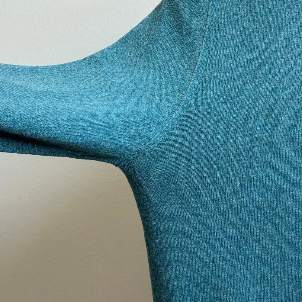 Banana Republic Italian Yarn Cashmere Wool Sweater Men’s M Teal Crew Neck Knit